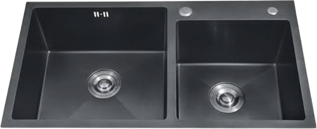 Sink Marble Bowl Black Double